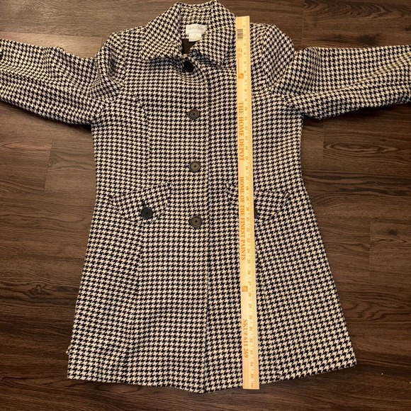 Charles Klein Houndstooth Wool Blend Long Coat Vintage - Picture 5 of 8